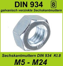 Sechskantmuttern DIN 934 Kl 8