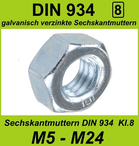 Sechskantmuttern din 934 - din,
