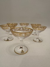 Joh. Oertel Haida 6 Likör Gläser Eierlikörschalen Venezia Prunkglas mit Etikett