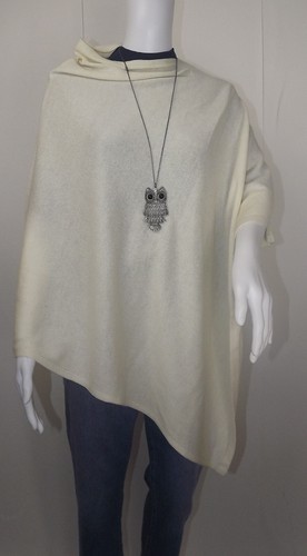 Kaschmir poncho elfenbein - poncho,
