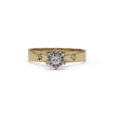 Ring mit Brillanten Diamanten 0,22 ct. in 18 Kt. 750 Gold Gr. 55