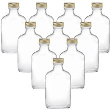 10 kleine Glasflaschen 100 ml zum befüllen Likörflaschen Taschenflaschen  SVG