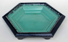 Upsala Ekeby Art Deco 6-Eck Schale antik Keramik glasiert Ø 31 cm sign. UE 1929