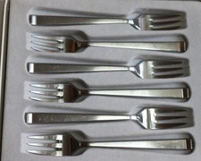 WMF Quattro cromargan 6 Kuchengabeln , 6 x kleine Gabel, ca 15,7 cm lang, OVP