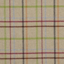 Abraham Moon Multicheck Natur 100% Wolle Stoff Britische Vorhänge Polster