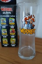 Werner Brösel Bierglas Glaskrug Glas Beinhart original 1990 alt 0,5 L werbung