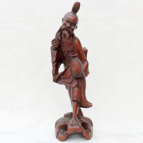 Alte asiatische teakholzfigur - asiatische,