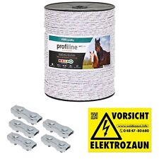 Weidezaunseil 500m 6mm Kunststoffseil Elektroseil Verbinder Warnschild Weidezaun