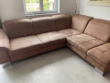 braune Eckcouch mit Schlaffunktion & Stauraum