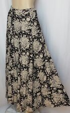 Laura Ashley Rock 34 vintage 90er lang geblümt schwarz beige Rosen maxi Viskose