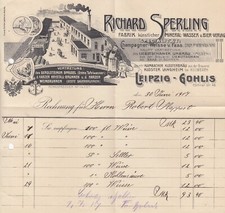 LEIPZIG-GOHLIS, Rechnung 1917, Richard Sperling Mineral-Wasser-Fabrik