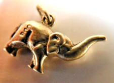 antik Elefant Anhänger 2cm massiv Bettelarmband 900 Silber Glücksbringer Charms