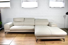 W. Schillig Piedroo Eisgrau Ledersofa Couch Ecksofa Schlaffunktion Schlafsofa