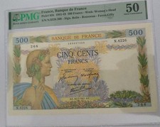 France, Banque de France, 500 Francs 1941-43 - Wmk: Woman's Head