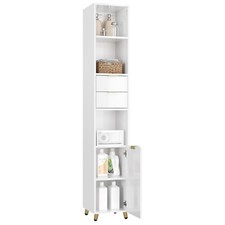 Badschrank Badezimmerschrank Hochschrank Beistellschrank mit 2 Schubladen Regal