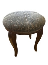 Antiker Biedermeier Hocker rund gepolstert H 51 cm Federkern  um 1820 Original