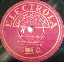 HERMANN SCHMIDT BADENWEILER MARSCH NIBELUNGENMARSCH WK2 SCHELLACKPLATTE 78RPM