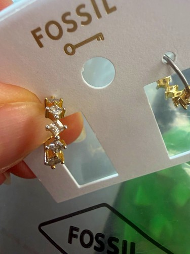 Fossil ohrstecker rechteckig - ohrstecker,