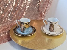 Goebel Espresso-Tassen 2er Set Klimt Judith & Mucha Musica mit Untertassen