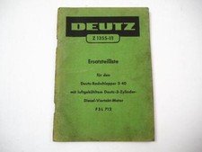Deutz D40 Schlepper mit F3L 712 Motor Ersatzteilliste Ersatzteilkatalog ca 1958