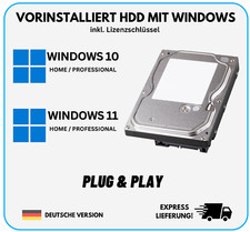 3,5 ZOLL HDD Festplatte mit vorinstallierten Windows 10 Windows 11 PC COMPUTER