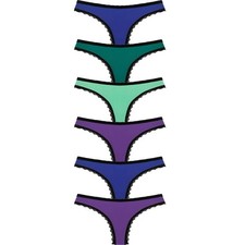 6er Pack Damen Baumwolle Tanga