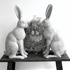 Deko-Hase Osterhase grau weiss