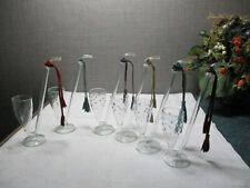 Expertic VEB Glaskunst 6 Stck. "Punkte farbig" Schnapspfeife Glas DDR