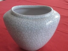 KARLSRUHER MAJOLIKA Vase leicht türkise Craquele-Glasur No. 5875 Entw. Glatzle