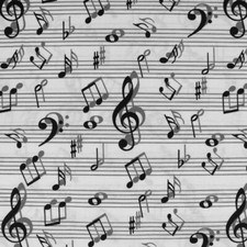 Dekostoff Musiknoten weiß Canvas Dekoration Vorhänge Kissen Taschen (Preis=0,5m)