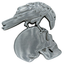 Raben mit Totenkopf Schädel Biker Sammler Pin Anstecker