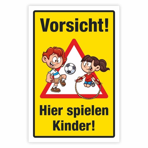Schild vorsicht hier spielen - vorsicht,