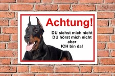 Schild Hund Dobermann Achtung