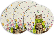 Blumen Tulpen Lavendel Katze