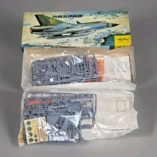 2 x Heller Modellbausatz Saab 35 Draken ungebaut in OVP 255 Vintage Model Kit