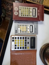 Taschenrechner MR410 DDR RTF mit Bedienungsanleitung und Plastikhülle