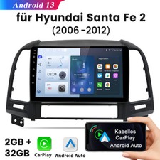 Für Hyundai Santa Fe 2 2006-2012 2+64 GPS SWC RDS BT Carplay Android13 Autoradio