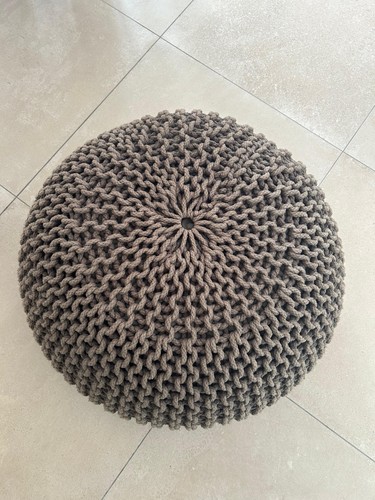 Grob gestrickter sitzpouf - grob,