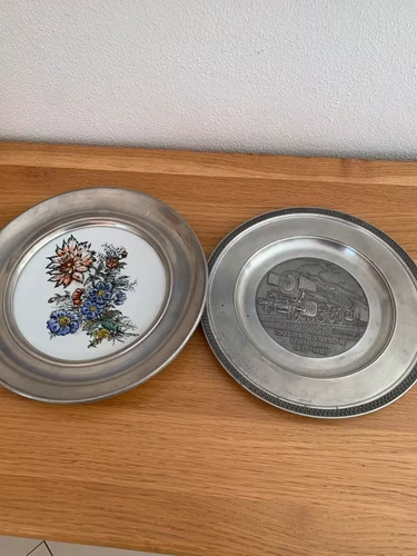 Zinnteller set blumen - 2, blumen-