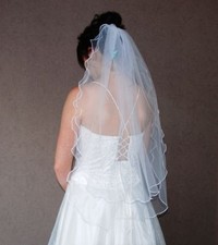 Schleier am Kamm weiß ivory zu Brautkleid Standesamtkleid Kopfschmuck Diadem neu