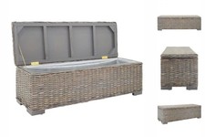 Truhe Grau 110 Cm Natur Kubu