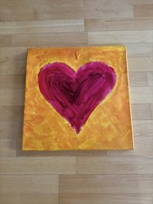 Leinwandbild Herz Handarbeit 40cm X 40 Cm