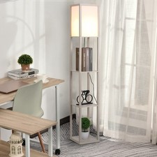 HOMCOM Stehlampe mit Regalen