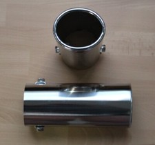 AUSPUFFBLENDE  EDELSTAHL  OVAL 65 MM ANSCHL.50 MM BIS 54 MM