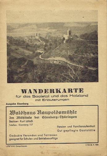 Wanderkarte für das saaletal - wanderkarte,