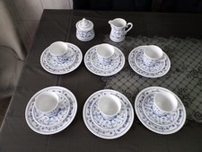 2ü tlg. Kaffeeservice Kahla Original SAKS Indisch Blau Strohblume TOP