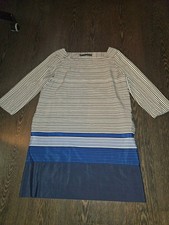 Kleid Zara Damen L 40 lange Ärmel gerader Schnitt leichter Stoff Tunika Taschen