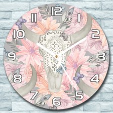 Glas Wanduhr fi 30 Totenkopf