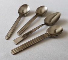 Airline Besteck - 4 Edelstahl Teelöffel - Lufthansa - Delta Airlines