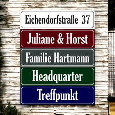 Hausnummer Schild Retro Wunschbeschriftung Hausschild Schild Straße Adresse